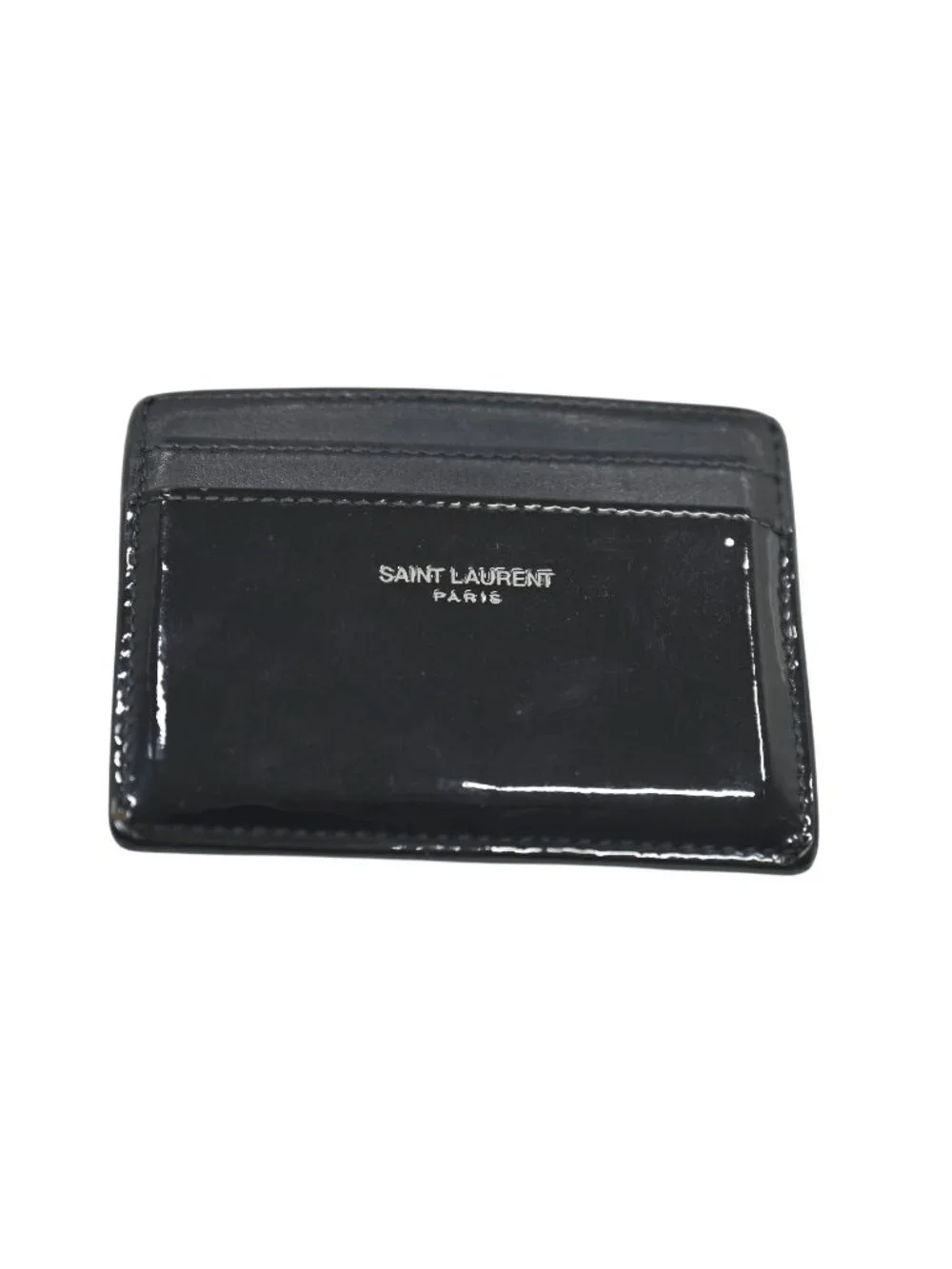 Saint Laurent Patent Leather Card Holder in Black